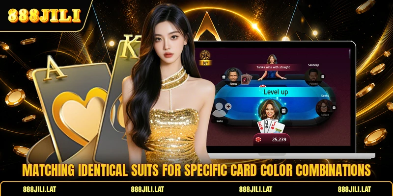 Matching identical suits for specific card color combinations